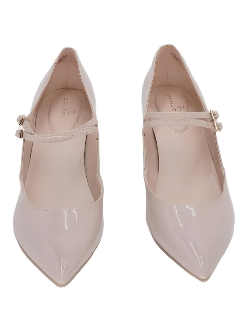 Bandolino Smith Mary Jane Pointed Toe Block Heel Light Natural Tan Sz 8M - Picture 5 of 6